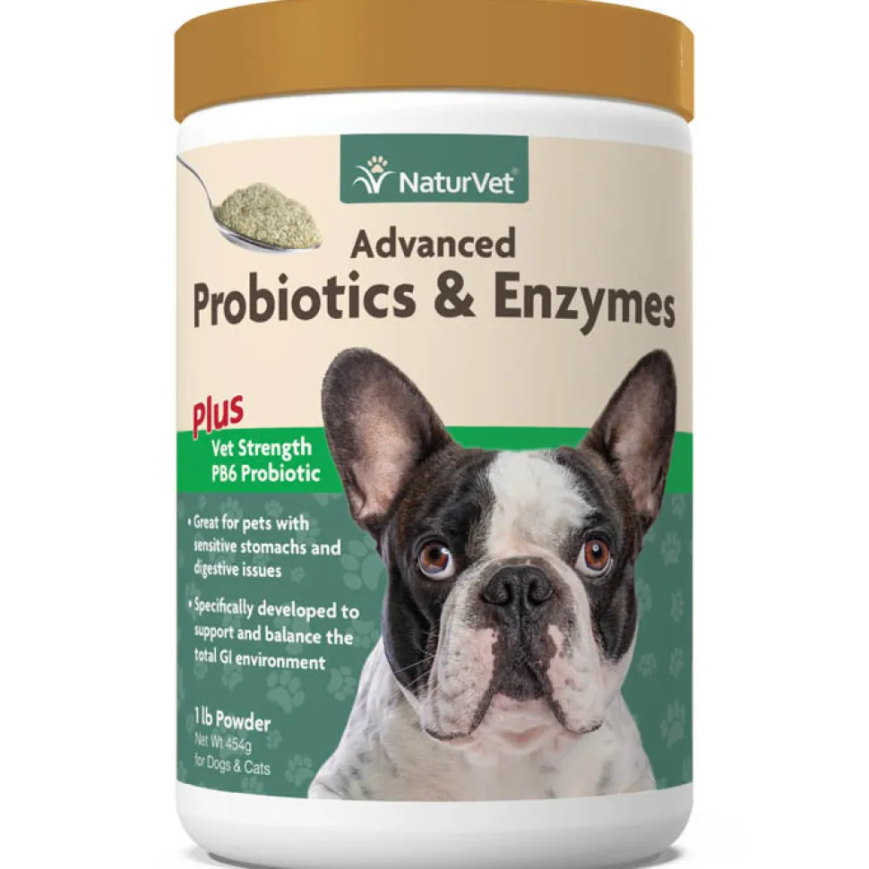 Naturvet Advanced Probiotic & Enzymes Powder Digestive Dog Supplements - 1 lb Jar