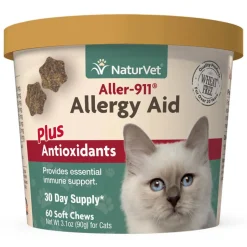 Naturvet Aller 911 Allergy Aid Plus Antioxidants CAT Cat Chewy Supplements - 60 ct Cup
