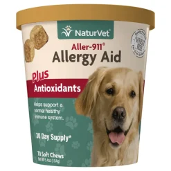 Naturvet Allergy Aid Plus Antioxidants Soft Chew Cat and Dog Supplements - 70 ct Cup