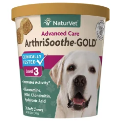 Naturvet ArthriSoothe Gold Level 3 Soft Chew Small & Medium Breeds Hip and Joint Dog Supplements - 70 ct Cup