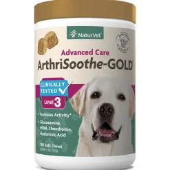 Naturvet ArthriSoothe GOLD Soft Chew Hip and Joint Cat and Dog Supplements - 180 ct Jar