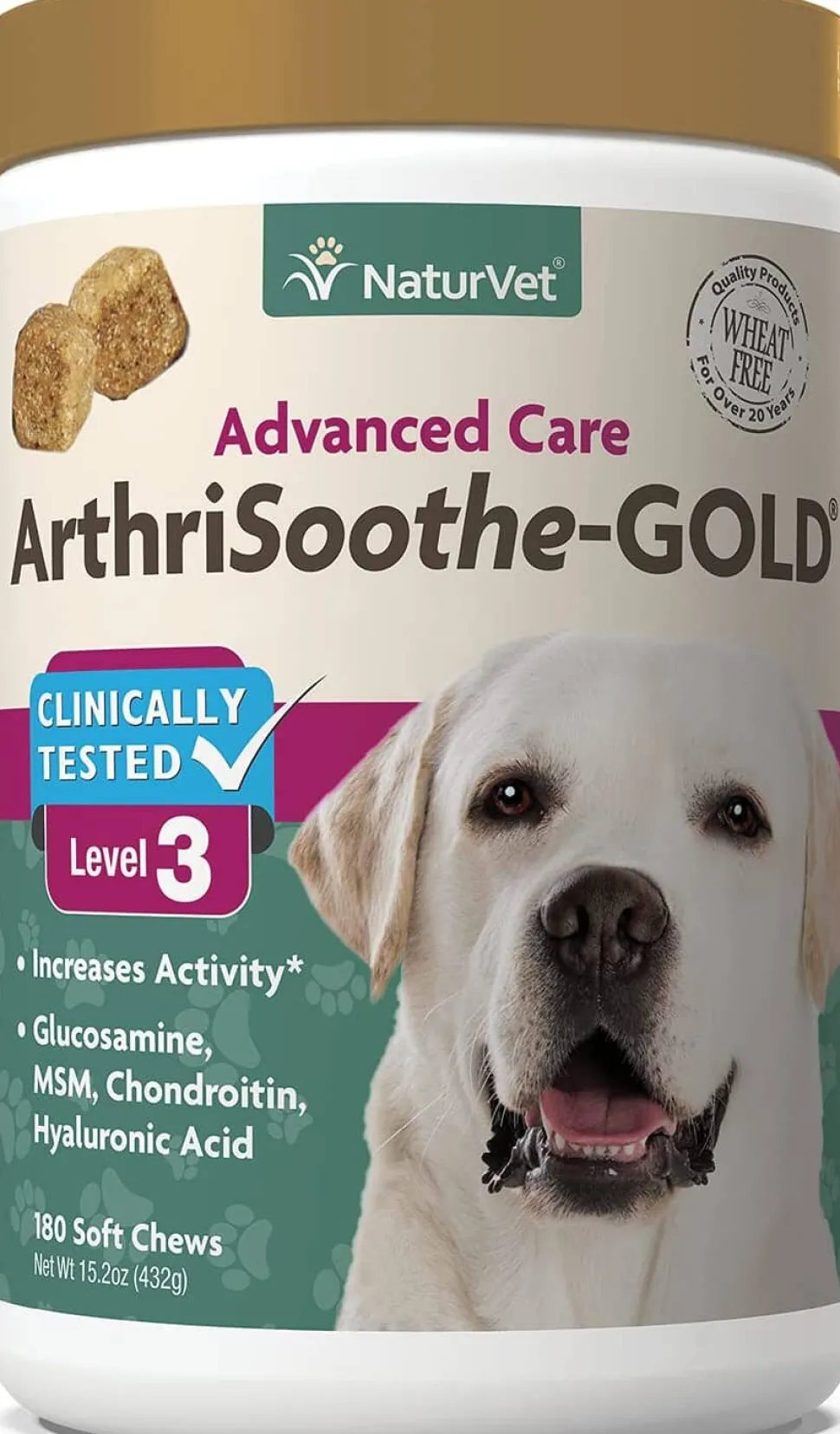 Naturvet ArthriSoothe GOLD Level 3 Joint Health Chewable Dog Supplement - 240 Count