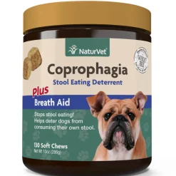 Naturvet Coprophagia Soft Chew Stool Eating Deterrent Cat and Dog Supplements - 130 ct Jar