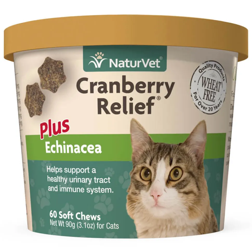 Naturvet Cranberry Relief Plus Echinacea CAT Cat Chewy Supplements - 60 ct Cup