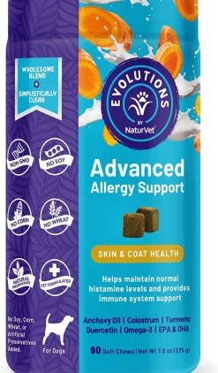 Naturvet Evolutions Advanced Allergy Support Soft Chews Dog Supplements - 90 Count