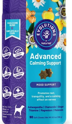 Naturvet Evolutions Advanced Calming Soft Chews Dog Supplements - 90 Count