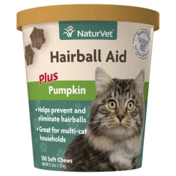 Naturvet Hairball Plus Pumpkin Cat Chewy Supplements - 100 ct Cup