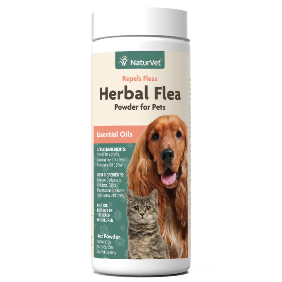 Naturvet Herbal Cat and Dog Flea and Tick Powder - 4 oz Jar