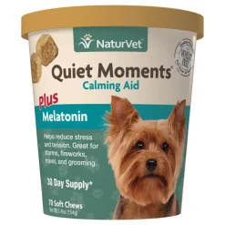 Naturvet Quiet Moments Plus Melatonin Soft Chew 70 ct Bag Cat and Dog Supplements -