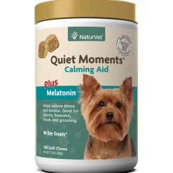 Naturvet Quite Moments Plus Melatonin Soft Chew 180 ct Jar Cat and Dog Supplements -