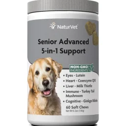 Naturvet Senior 5 in 1 Support Soft Chew Dog Supplements - 60 ct