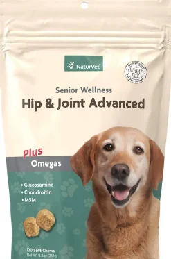 Naturvet Senior Hip & Joint Plus Soft Chews Dog Supplements - 120 ct Bag