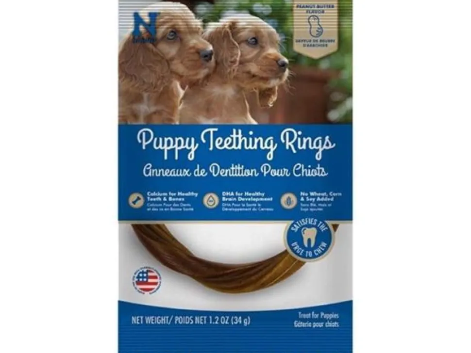 N-Bone Puppy Teething Ring Chewy Dog Treats Peanut Butter - Single