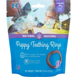 N-Bone Puppy Teething Ring Chewy Dog Treats Pumpkin - 3 Pack