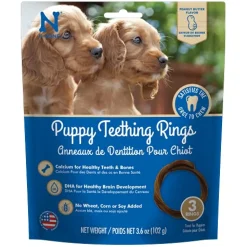 N-Bone Puppy Teething Ring Chewy Dog Treats Peanut Butter - 3 Pack