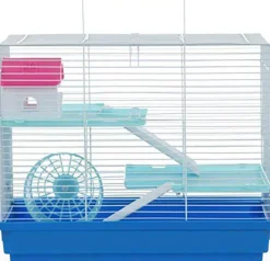 Nibbles A&E 3 Story Hamster/Gerbil Cage with House And Wheel - 18 X 11 X 14 In - 2 Pack