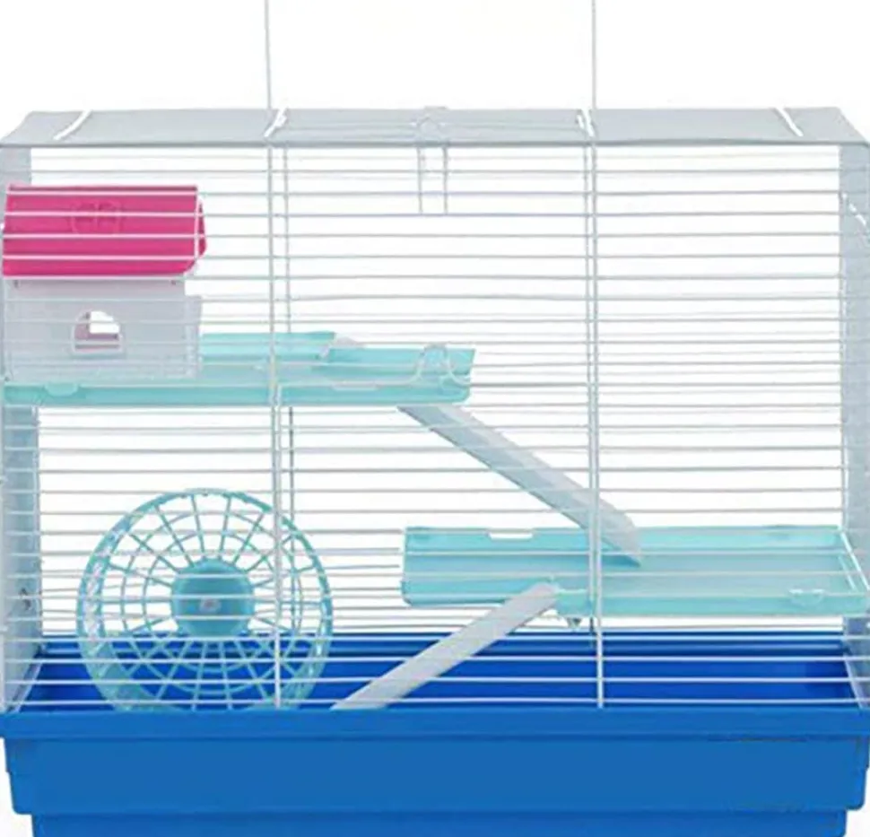 Nibbles A&E 3 Story Hamster/Gerbil Cage with House And Wheel - 18 X 11 X 14 In - 2 Pack