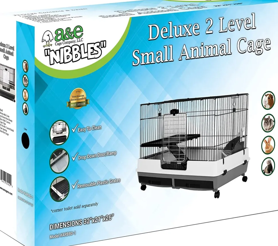 Nibbles Deluxe 2 Level Small Animal Cage - 32 X 21 X 26 In