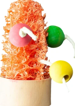 Nibbles Loofah Succulent Chew Toy with Wood Beads Small Animal Chewy Treats -