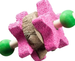 Nibbles Pumice Star Dumbbell with Wooden Blocks Small Animal Toy