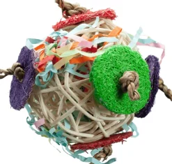 Nibbles Vine Ball Chew with Crinkle Paper & Loofah Small Animal Chew Toy - Large