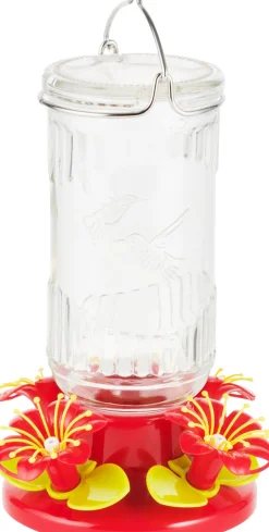 North States Stargazer Glass Hummingbird Feeder - Red/Yellow - 26 Oz