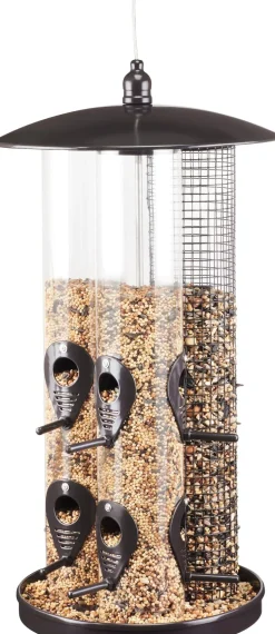 North States Triple Tube Tubed Wild Bird Feeder - Black - 3.5 Lbs