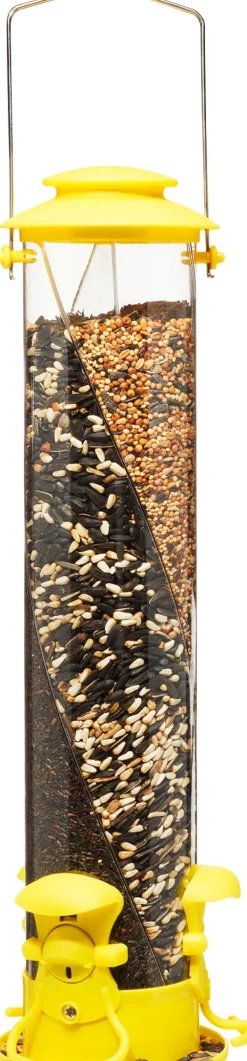 North States Triple Twist Tube Tubed Wild Bird Feeder - Yellow - 2 Lbs