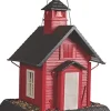 North States Village Collection School House Plastic Hopper Wild Bird Feeder - Red - 5 Lbs Cap