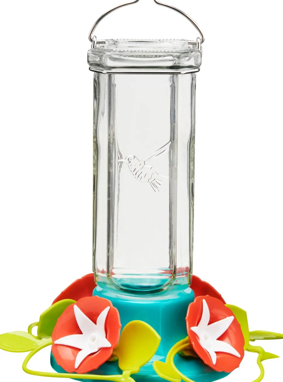 North States Vintage Vine Glass Hummingbird Feeder - Blue/Orange - 20 Oz