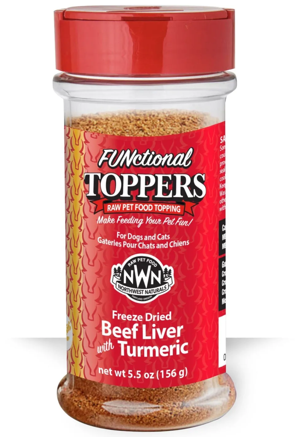 Northwest Naturals Beef with Tumeric Powder Cat and Dog Food Toppers - 5.5 Oz Bottle