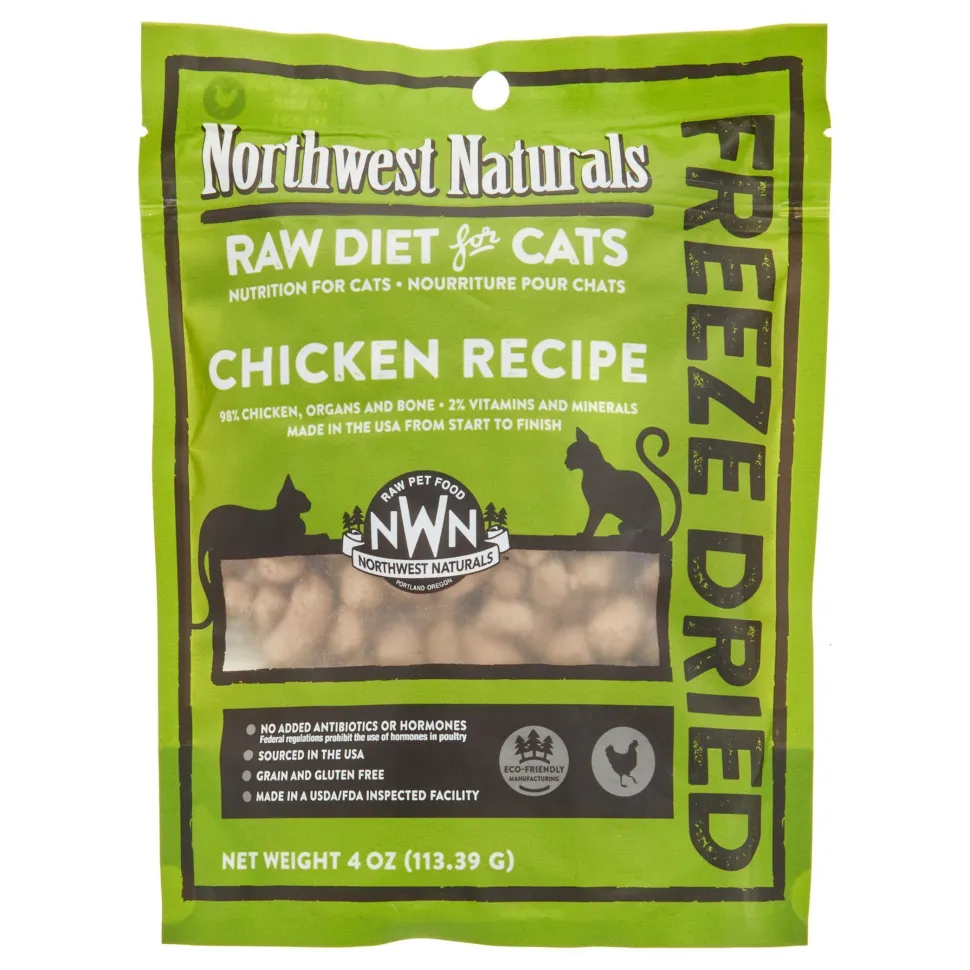 Northwest Naturals Freeze Dried Chicken Cat Recipe Freeze-Dried Cat Treats - 4 oz Bag