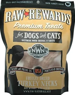Northwest Naturals Freeze Dried Raw Turkey Neck Freeze-Dried Cat and Dog Treats - 4 count Bag