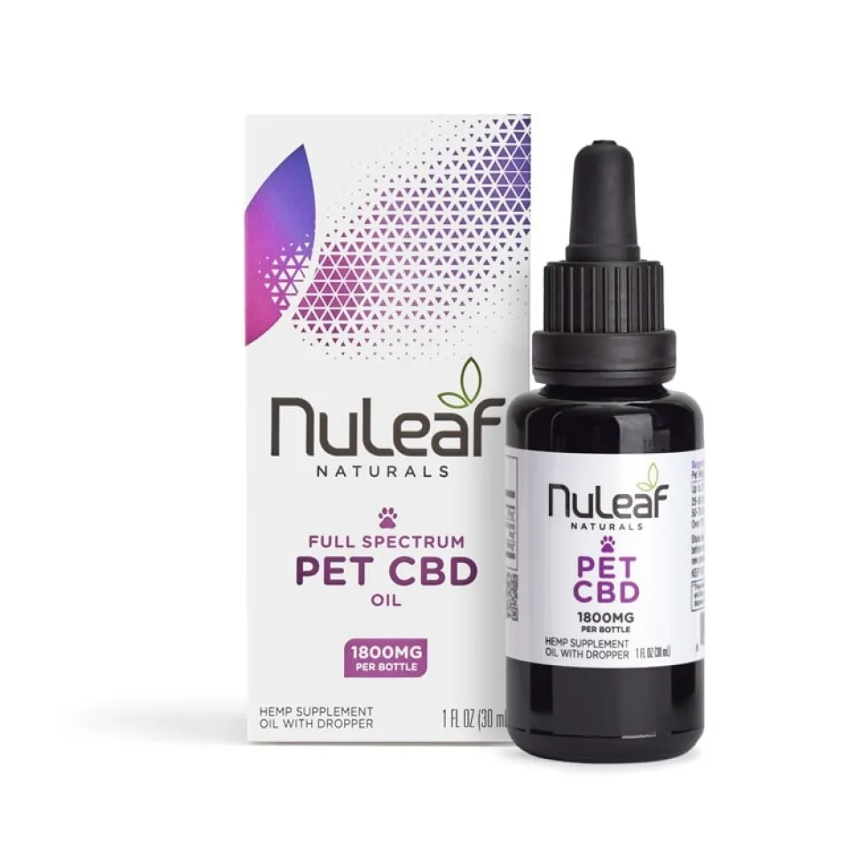 Nuleaf Naturals 1800mg Full Spectrum CBD Oil Cat and Dog Supplements - (30ml) 1 Fl Oz Dropper Bottle