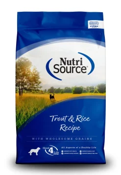 Nutrisource Adult Trout & Rice Dry Dog Food - 15 lb Bag