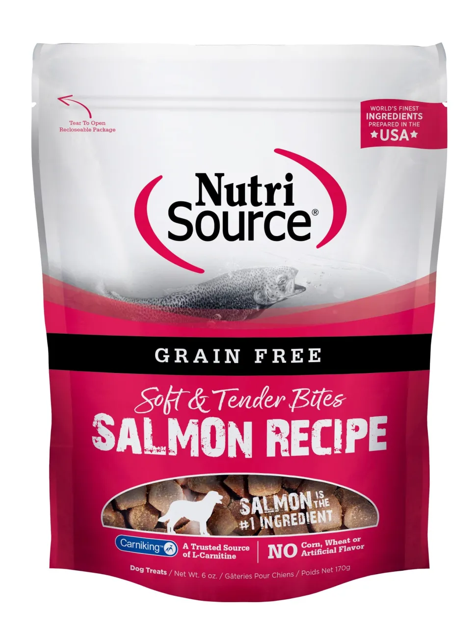 Nutrisource Grain Free Salmon Soft and Chew Dog Treats - 6 oz