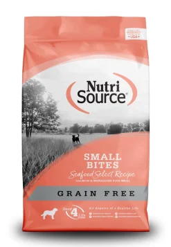 Nutrisource Grain Free Small Bites Seafood Select with Salmon (8 per Bale) Dry Dog Food - 5 lb Bag