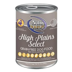 Nutrisource Grain-Free High Plains Select Beef Pork Lamb Venison Canned Dog Food - 13 Oz - Case of 12