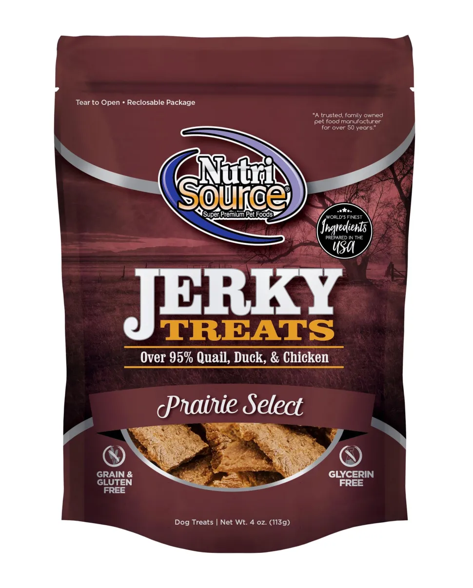 Nutrisource Prairie Select Jerky Dog Treats - 4 oz