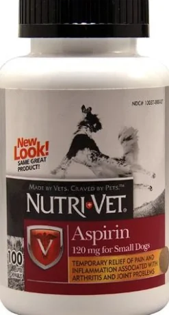 Nutri-Vet Pain Relief Aspirin for Small Dogs (120mg) Dog Supplements - 100 ct Bottle