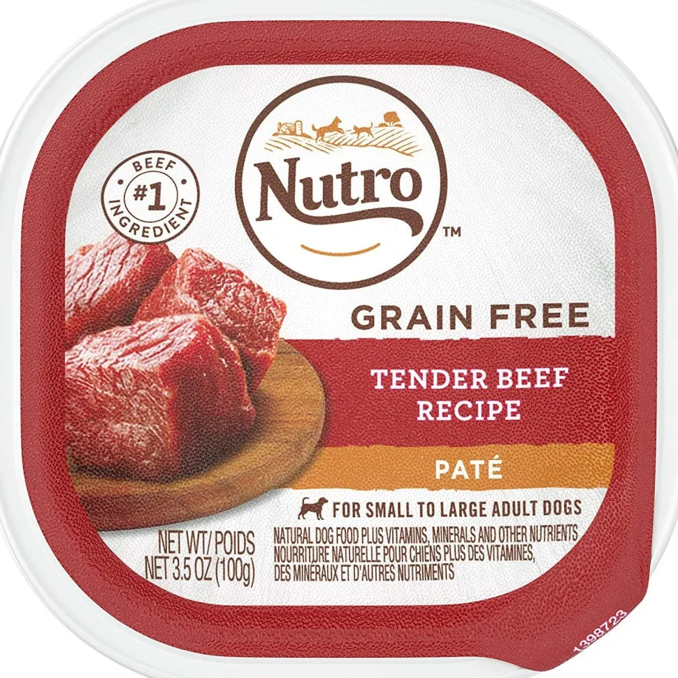 Nutro Grain Free Tender Beef Loaf Wet Dog Food Trays - 3.5 oz - Case of 24