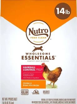Nutro Hairball Adult Cat Chicken & Rice Dry Cat Food - 14 lb Bag