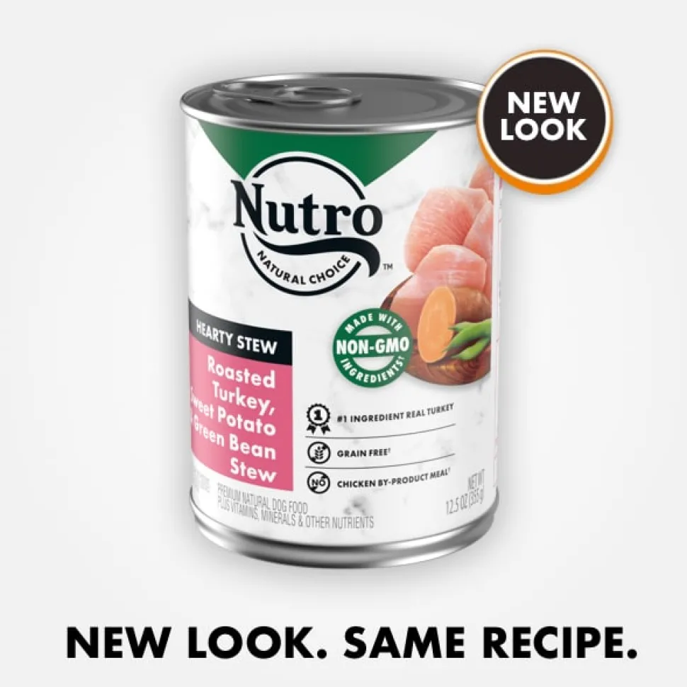 Nutro Hearty Stews Roasted Turkey, Sweet Potato & Green Bean Chunks in Gravy Canned Wet Dog Food - 12.5 oz - Case of 12