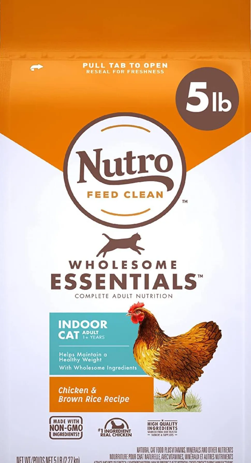 Nutro Indoor Adult Cat Chicken & Rice Dry Cat Food - 5 lb Bag