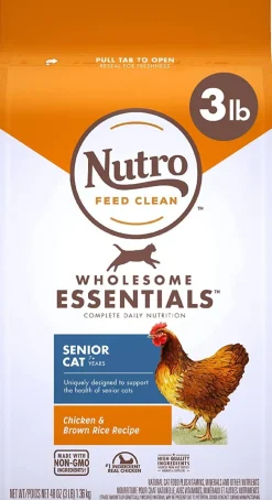 Nutro Indoor Senior Cat Chicken & Rice Dry Cat Food - 3 lb Bag