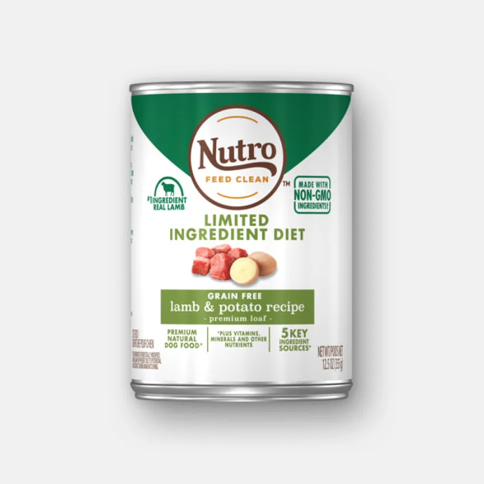 Nutro Limited Ingredient Diet Adult Lamb & Potato Premium Loaf Canned Wet Dog Food - 12.5 oz - Case of 12