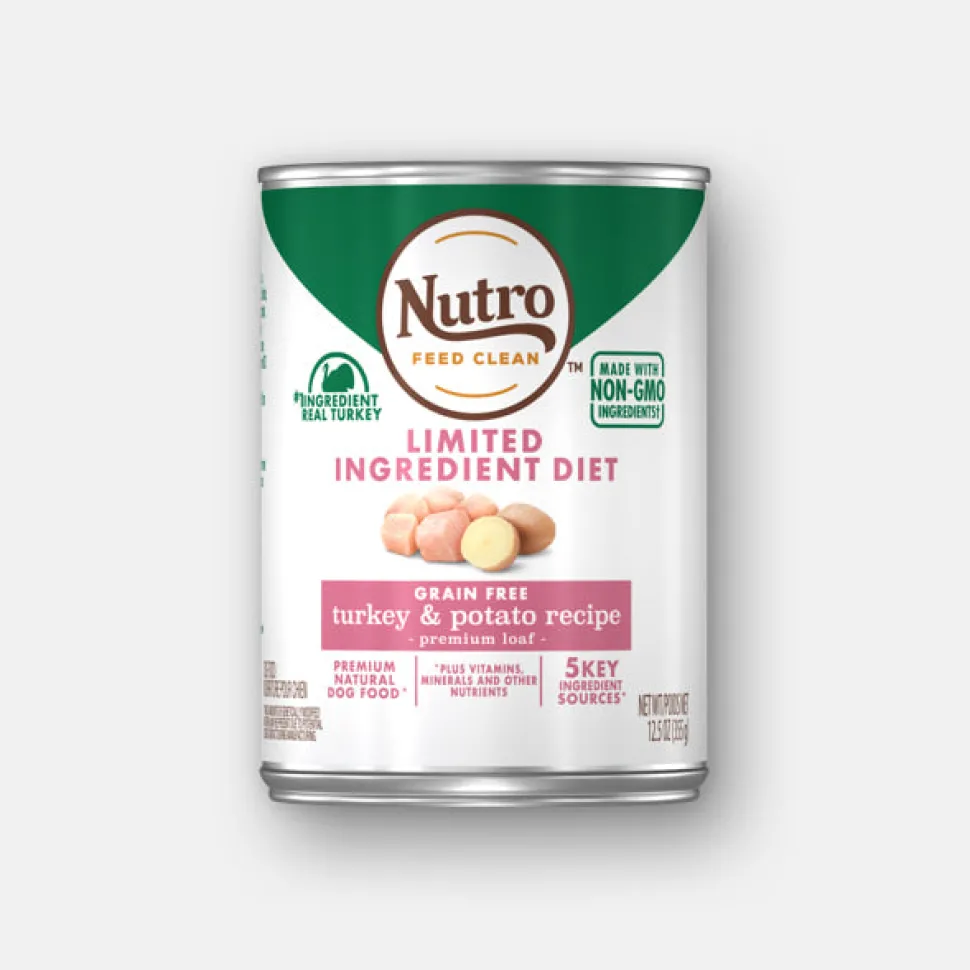 Nutro Limited Ingredient Diet Adult Turkey & Potato Premium Loaf Canned Wet Dog Food - 12.5 oz - Case of 12