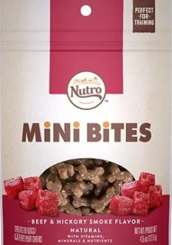Nutro Mini Bites Beef Crunchy Dog Treats - 4.5 oz - Case of 8