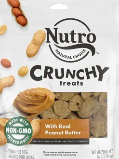 Nutro Peanut Butter Crunchy Biscuit Dog Treats - 16 oz - Case of 12