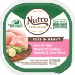 Nutro Roasted Turkey, Potato & Pea Stew Wet Dog Food Trays - 3.5 oz - Case of 24